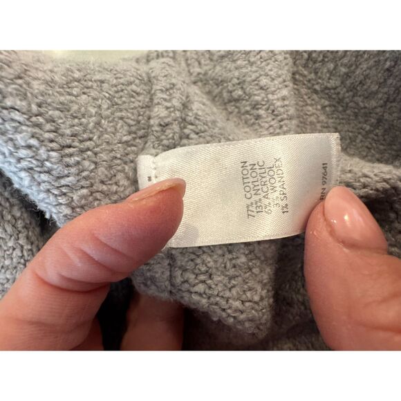 🩶 J.Jill Cowl Neck Chunky Knit Sweater • MP (Medium Petite) • Light Grey 🤍✨ - Picture 5 of 7